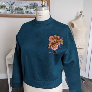 Scotch and Soda TENCEL™ embellished badge sweatshirt